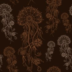 Hand drawn jellyfish Vector illustration Henna Mehendi Doodle