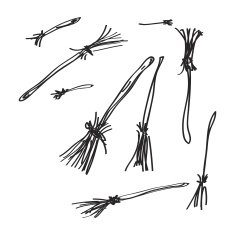 Simple doodle of some broomsticks