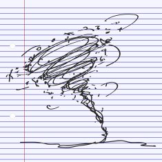 Simple doodle of a tornado