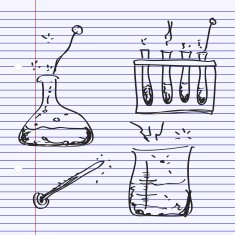 Simple doodle of a chemistry kit