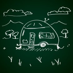 Simple doodle of a caravan N2