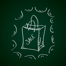 Simple doodle of a sale bag