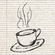 Set of cartoon style coffee cup