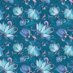 Blue Lotus Vector Pattern