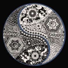 Yin yang symbol asian decoration element