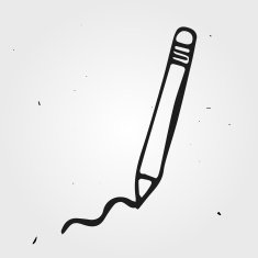 Pencil with line hand drawn sketch