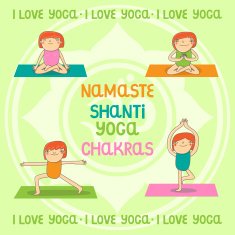 Hand drawn yoga and meditation doodle set