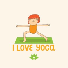 Hand drawn yoga cartoon card