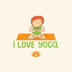 Hand drawn yoga cartoon card N4