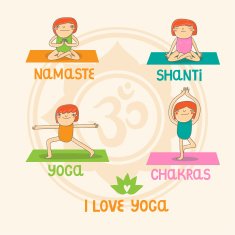 Hand drawn yoga and meditation doodle set N2