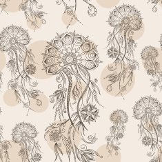 Hand drawn jellyfish Vector illustration Henna Mehendi Doodle N5