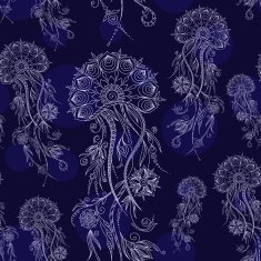 Hand drawn jellyfish Vector illustration Henna Mehendi Doodles N3