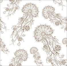 Hand drawn jellyfish Vector illustration Henna Mehendi Doodle N8