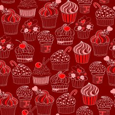 Cupcake seamless pattern N6