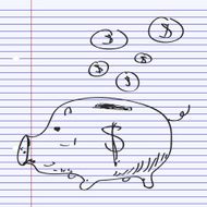 Simple doodle of a piggy bank