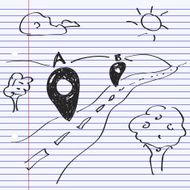 Simple doodle of a location pin N3