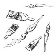 Simple doodle of some paint brushes N3