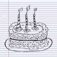 Simple doodle of a cake N3