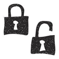 Simple doodle of a padlock