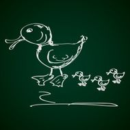 Simple doodle of a duck