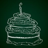 Simple doodle of a birthday cake N3