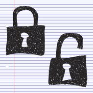 Simple doodle of a padlock N2
