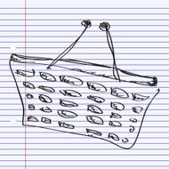 Simple doodle of a shopping basket