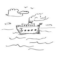 Simple doodle of a ship