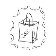 Simple doodle of a sale bag N2