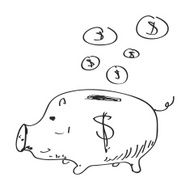 Simple doodle of a piggy bank N2