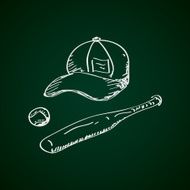 Simple doodle of baseball equipment N2