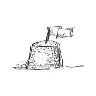 Simple doodle of a sand castle