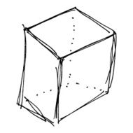 sketch drawing of a box
