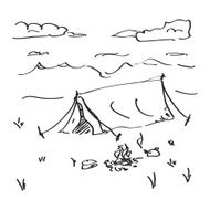 Simple doodle of a tent