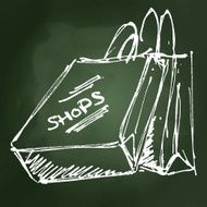Set of cartoon style shopping bags