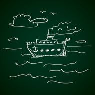 Simple doodle of a ship N2