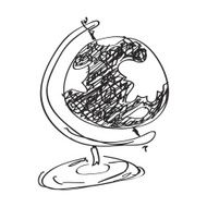 Simple doodle of a globe N3