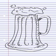Simple doodle of a beer glass N2