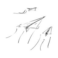 Simple doodle of a paper aeroplane