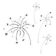 Set of cartoon style fireworks N2