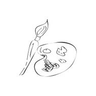 Simple doodle of a paint pallet N3