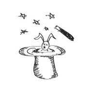 Simple doodle of a magic hat N5