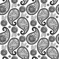 Vector seamless pattern with Indian ornament Turkish cucumber N2