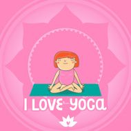 Hand drawn yoga cartoon card N7