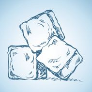 Ice cubes Vector drawing