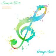 Treble clef watercolor