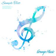 Treble clef watercolor N2