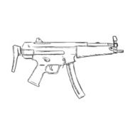 Vector Sketch SMG Machine Gun