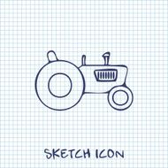 Tractor web icon vector illustration