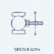 valve sketch icon vector